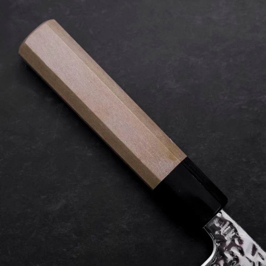 Nakiri AUS-10 Kagami Tsuchime Damast Büffelhorn und Magnolienholz Griff 165mm - Image 6