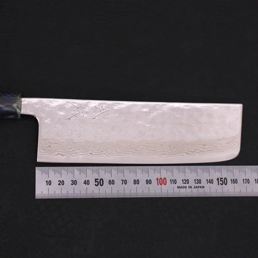 Nakiri AUS-10 Nashiji Damast Ozeanplastik Griff "Feuerwerk" 165mm - Image 7