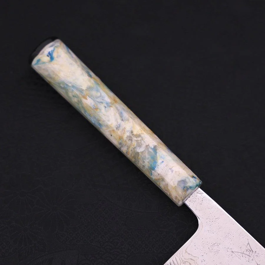 Nakiri AUS-10 Nashiji Damast Weißer-Mix Ozeanplastik Griff 165mm - Image 6