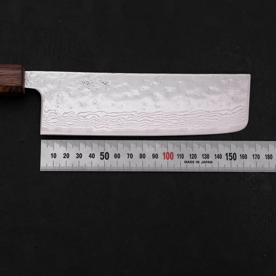 Nakiri AUS-10 Nashiji Damast Sumi Urushi Griff 165mm - Image 7