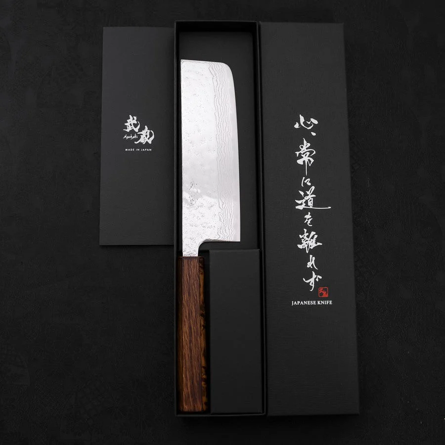 Nakiri AUS-10 Nashiji Damast Sumi Urushi Griff 165mm - Image 8