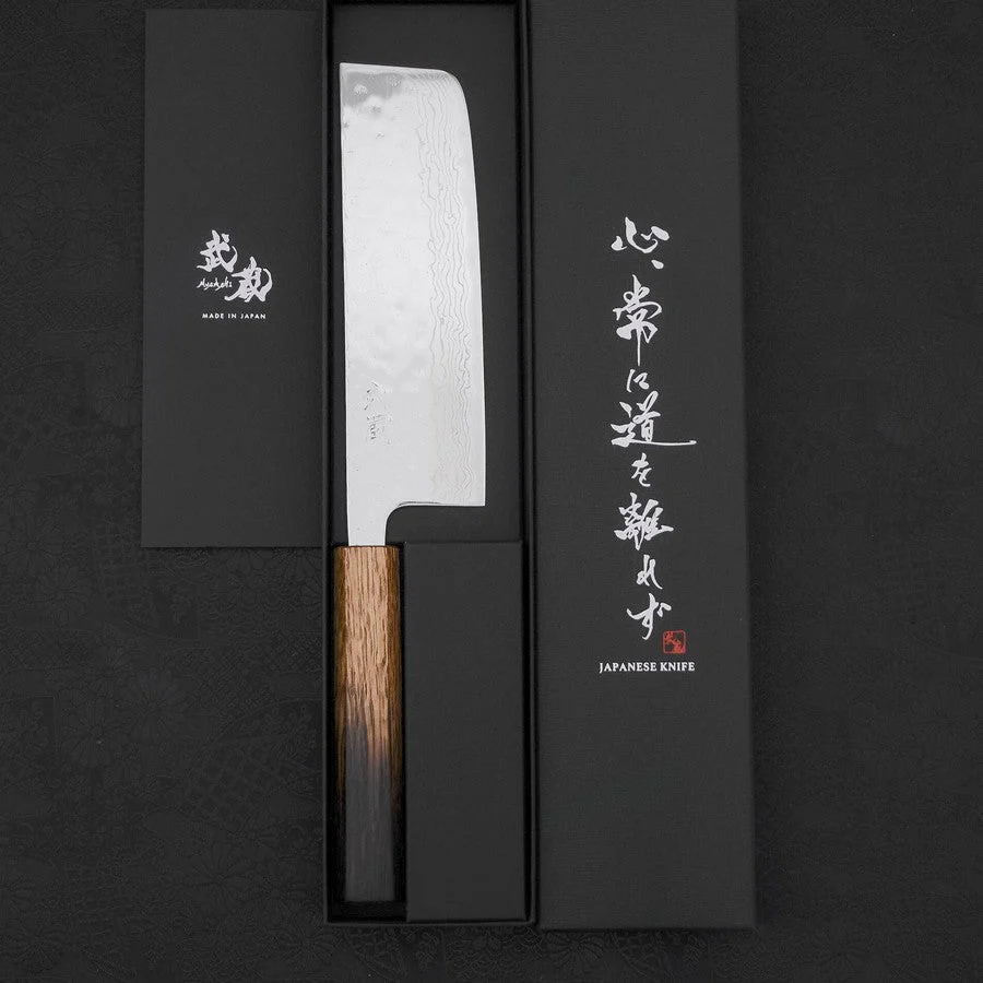 Nakiri AUS-10 Nashiji Damast Yaki Urushi Griff 165mm - Image 8