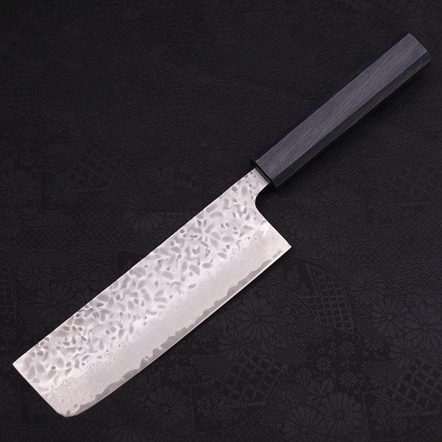 Nakiri AUS-10 Tsuchime Damast Dunkelblau Urushi Griff 165mm - Image 2
