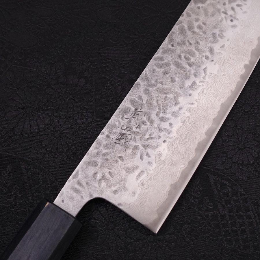 Nakiri AUS-10 Tsuchime Damast Dunkelblau Urushi Griff 165mm - Image 3