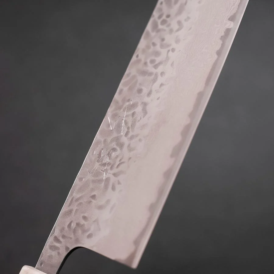 Nakiri AUS-10 Tsuchime Damast Weiß-Schwarzer Ozeanplastik Griff mit Blattgold 165mm - Image 3