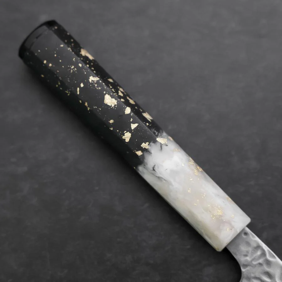 Nakiri AUS-10 Tsuchime Damast Weiß-Schwarzer Ozeanplastik Griff mit Blattgold 165mm - Image 6