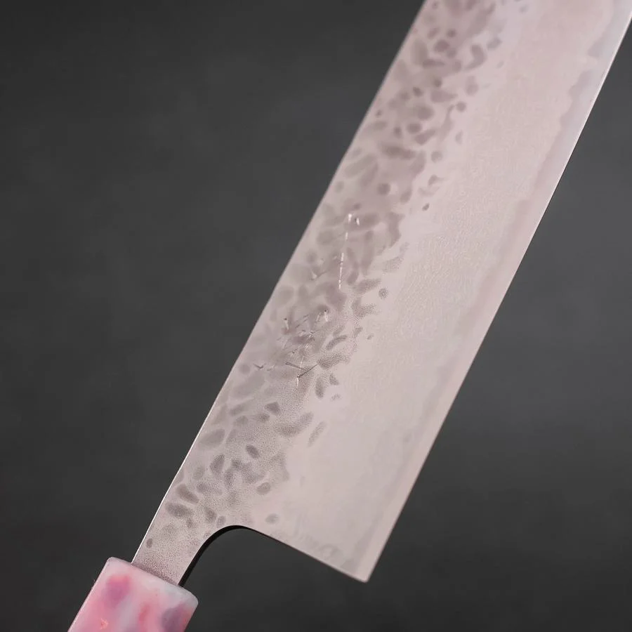 Nakiri AUS-10 Tsuchime Damast Sakura Rosa Ozeanplastik Griff mit Blattgold 165mm - Image 3