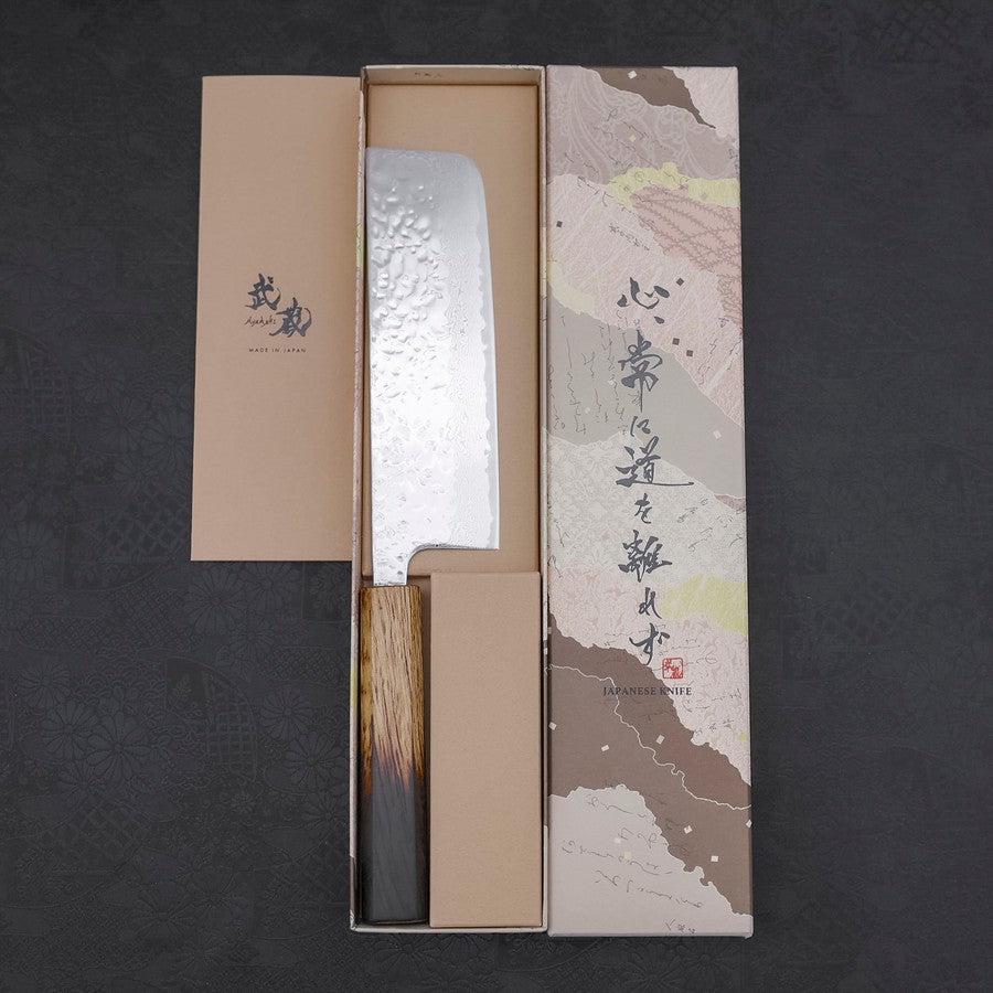 Nakiri AUS-10 Kagami-Tsuchime Damast Yaki Urushi Griff 165mm - Image 8