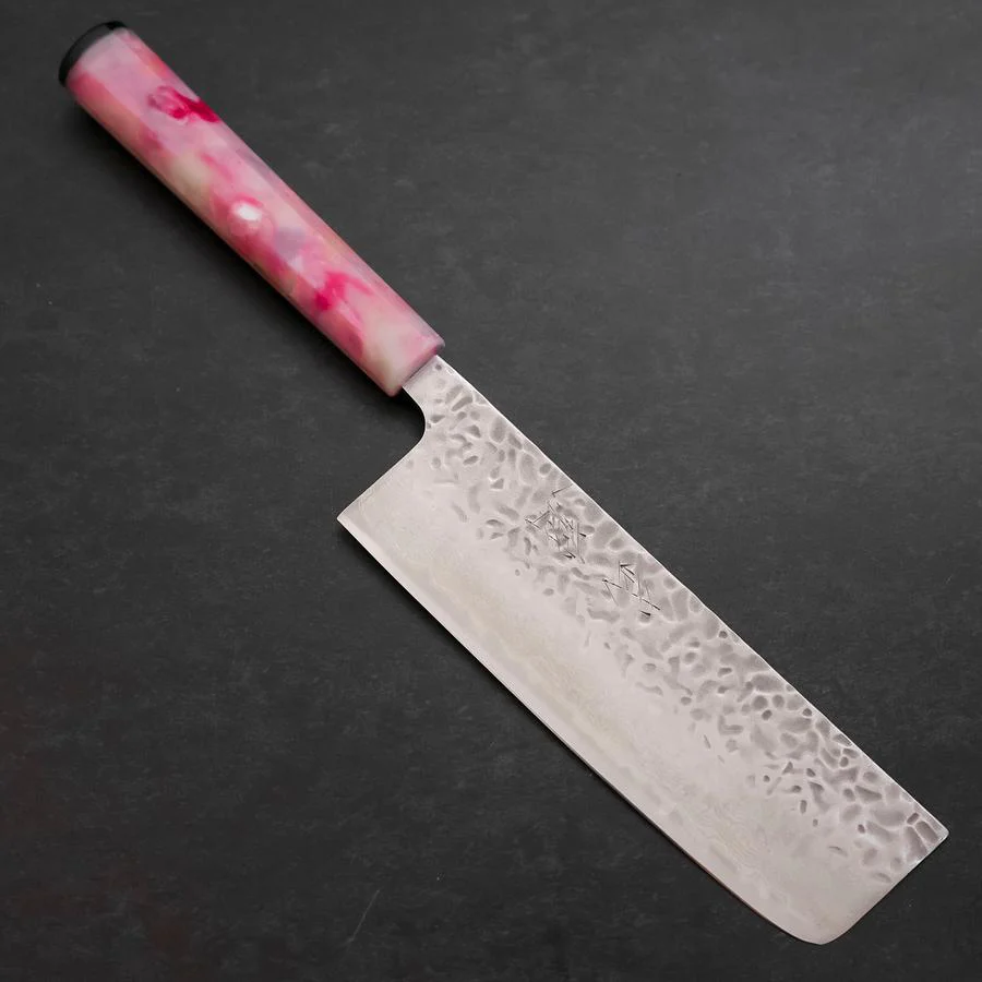 Nakiri AUS-10 Tsuchime Damast Sakura Ozeanplastik Griff 165mm