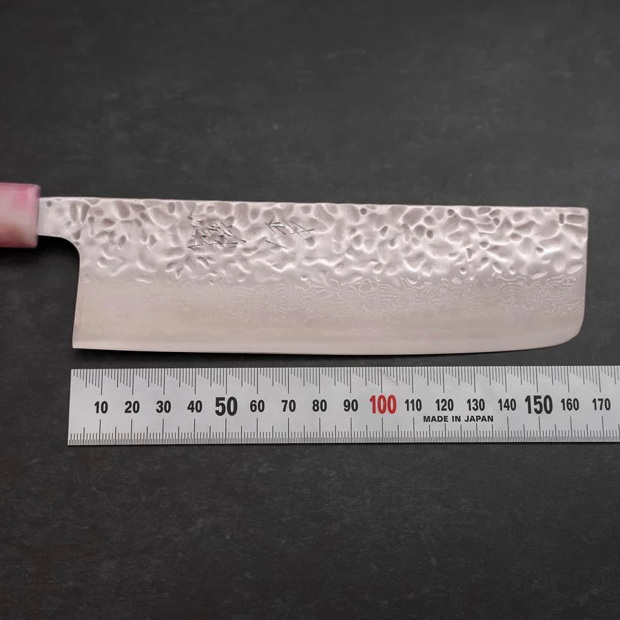 Nakiri AUS-10 Tsuchime Damast Sakura Ozeanplastik Griff 165mm - Image 7