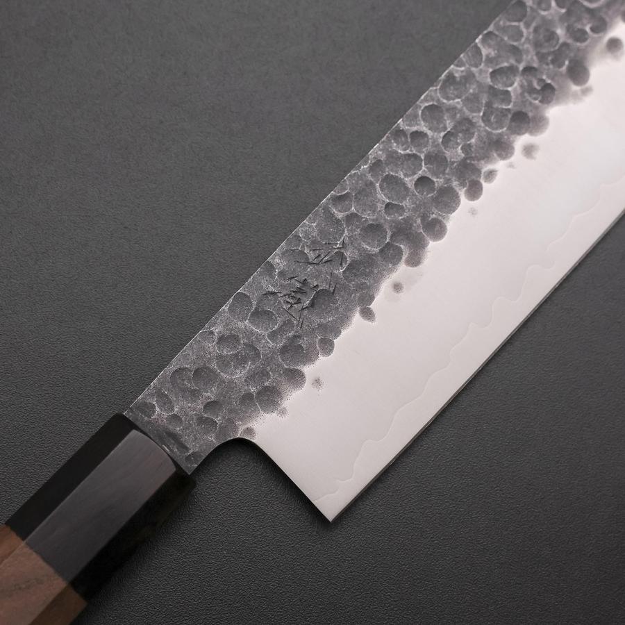 Nakiri AUS-8 Kurouchi Tsuchime Walnuss- und Rosenholz Griff 170mm - Image 3
