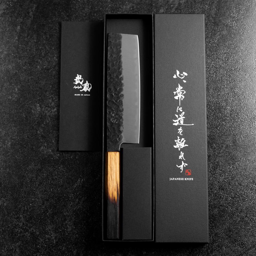 Nakiri AUS-8 Kurouchi Tsuchime Yaki Urushi Griff 170mm - Image 8