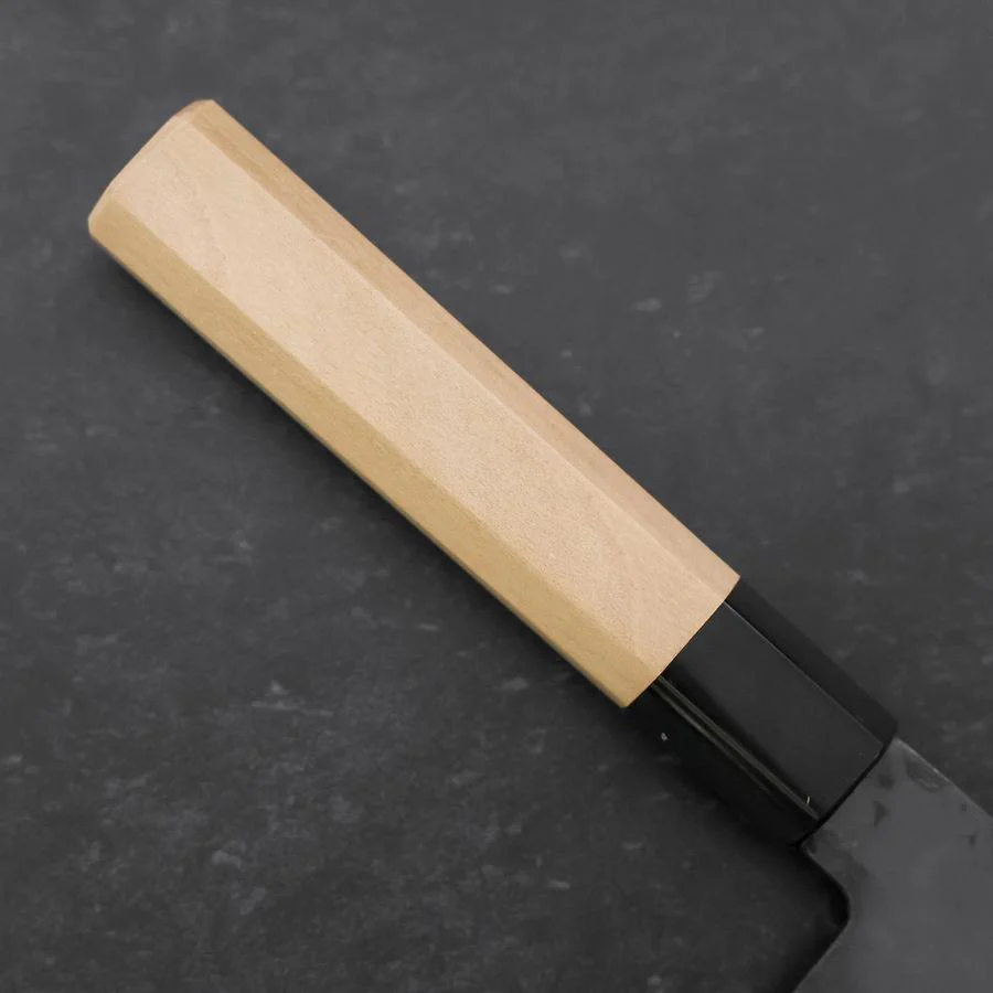 Nakiri Blue Steel #1 Edelstahlummantelung Kurouchi Büffelhorn und Magnolienholz Griff 165mm - Image 6