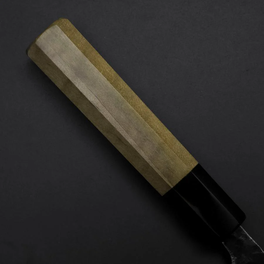 Nakiri Blue Steel #1 Kurouchi Büffelhorn und Magnolienholz Griff 165mm - Image 6