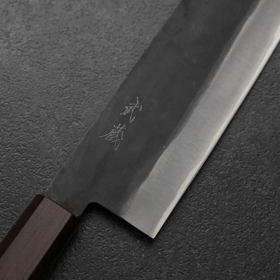 Nakiri Blue Steel #1 Edelstahlummantelung Kurouchi Lila Urushi Griff 165mm - Image 3