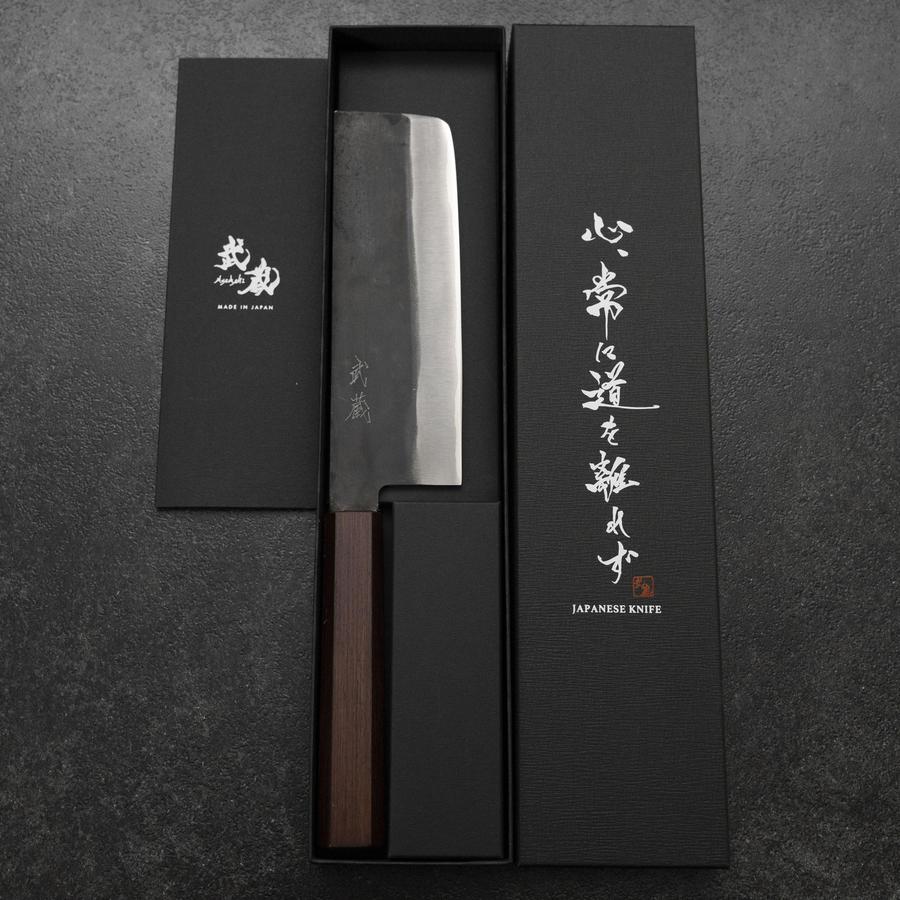 Nakiri Blue Steel #1 Edelstahlummantelung Kurouchi Lila Urushi Griff 165mm - Image 8