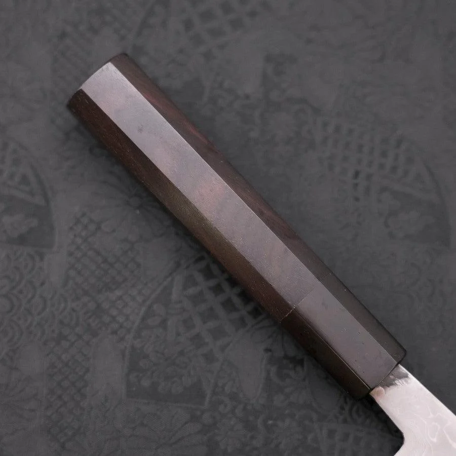 Nakiri Blue Steel #2 Damast Büffelhorn und Ebenholz Griff 165mm - Image 6
