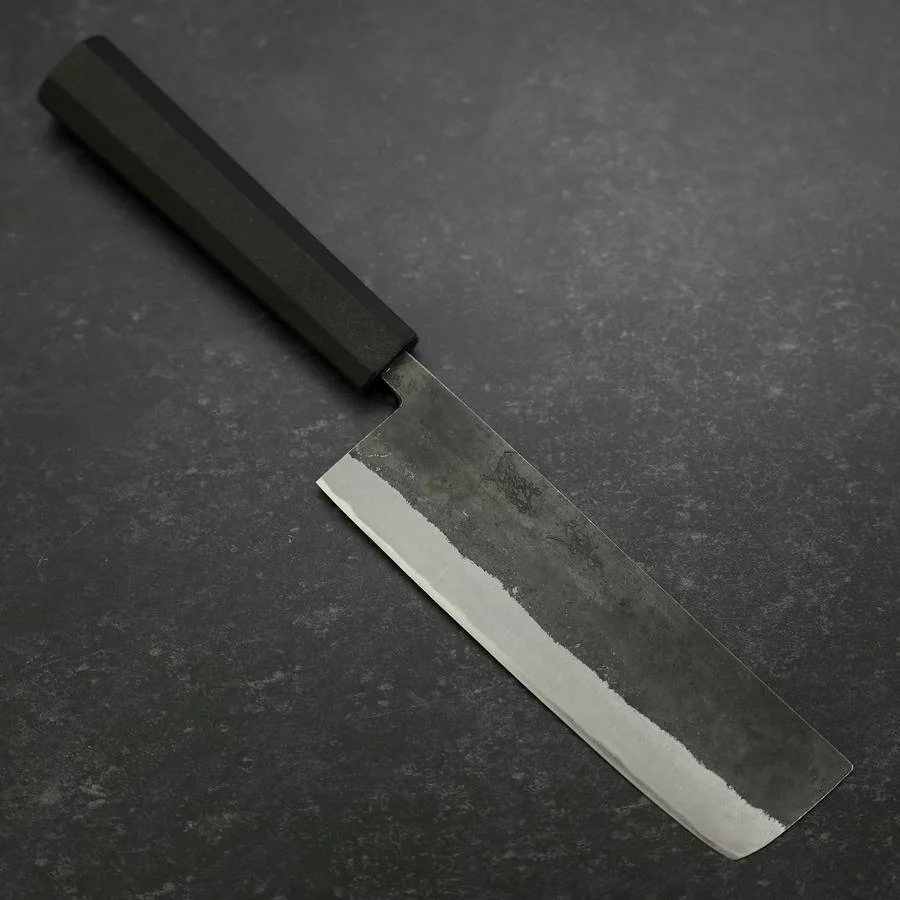 Nakiri Blue Steel #2 Edelstahlummantelung Kurouchi Anti-Rutsch Griff 165mm
