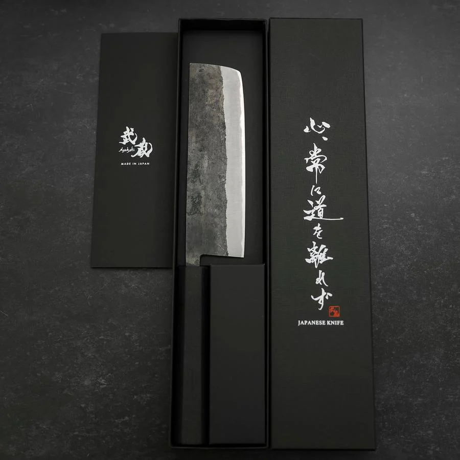 Nakiri Blue Steel #2 Edelstahlummantelung Kurouchi Anti-Rutsch Griff 165mm - Image 8