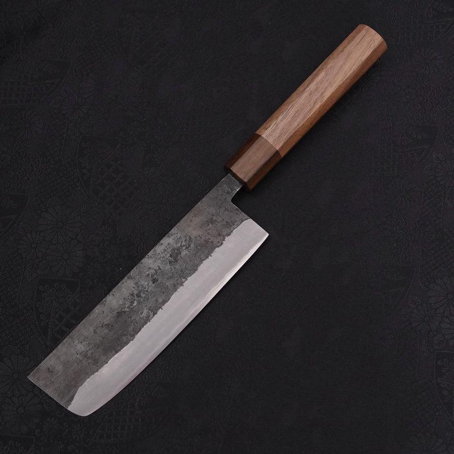 Nakiri Blue Steel #2 Edelstahlummantelung Kurouchi Rosen- und Walnussholz Griff 165mm - Image 2