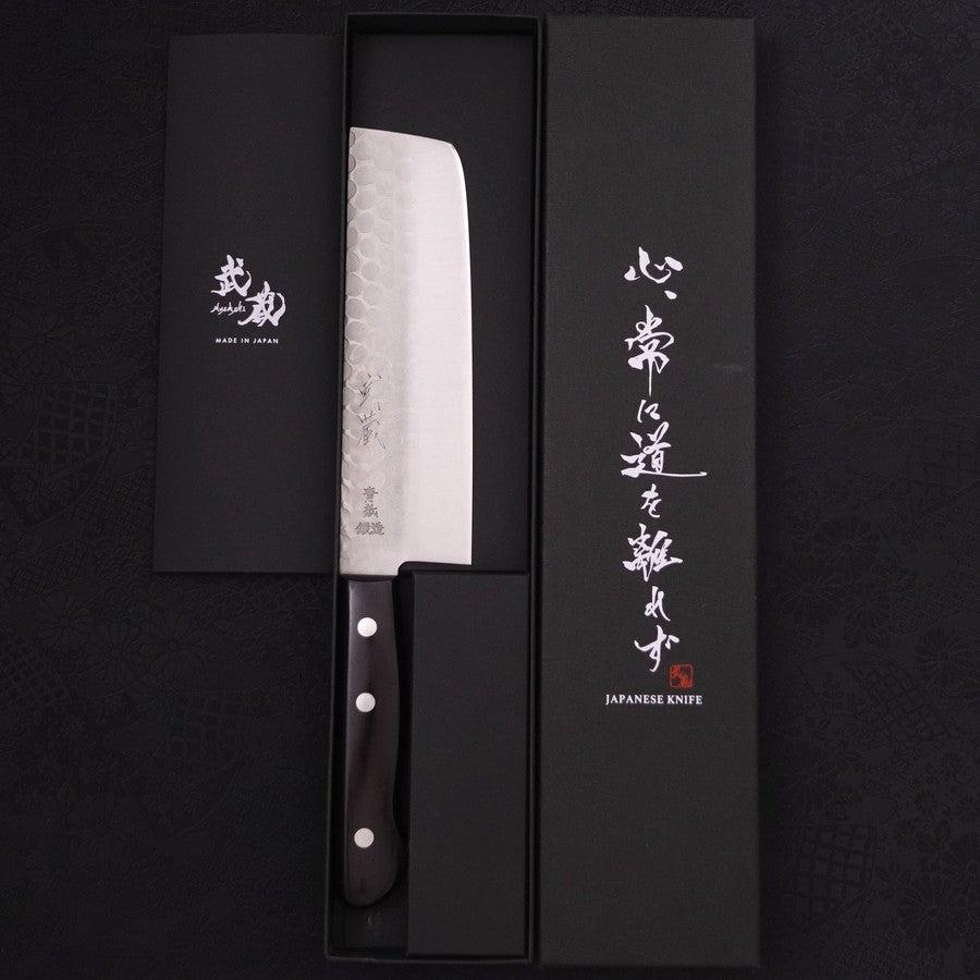 Nakiri Blue Steel #2 Edelstahlummantelung Tsuchime Westlicher Griff 165mm - Image 8