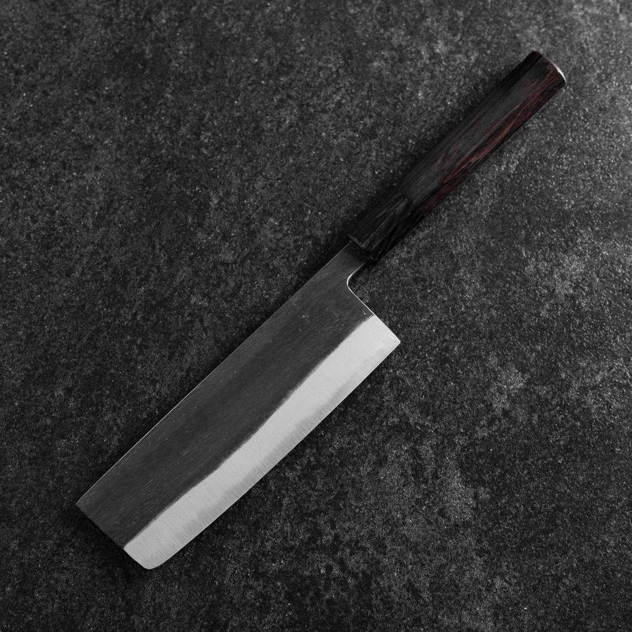 Nakiri Blue Steel #2 Kurouchi Büffelhorn und Ebenholz Griff 165mm - Image 2