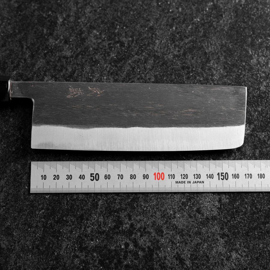 Nakiri Blue Steel #2 Kurouchi Büffelhorn und Ebenholz Griff 165mm - Image 7
