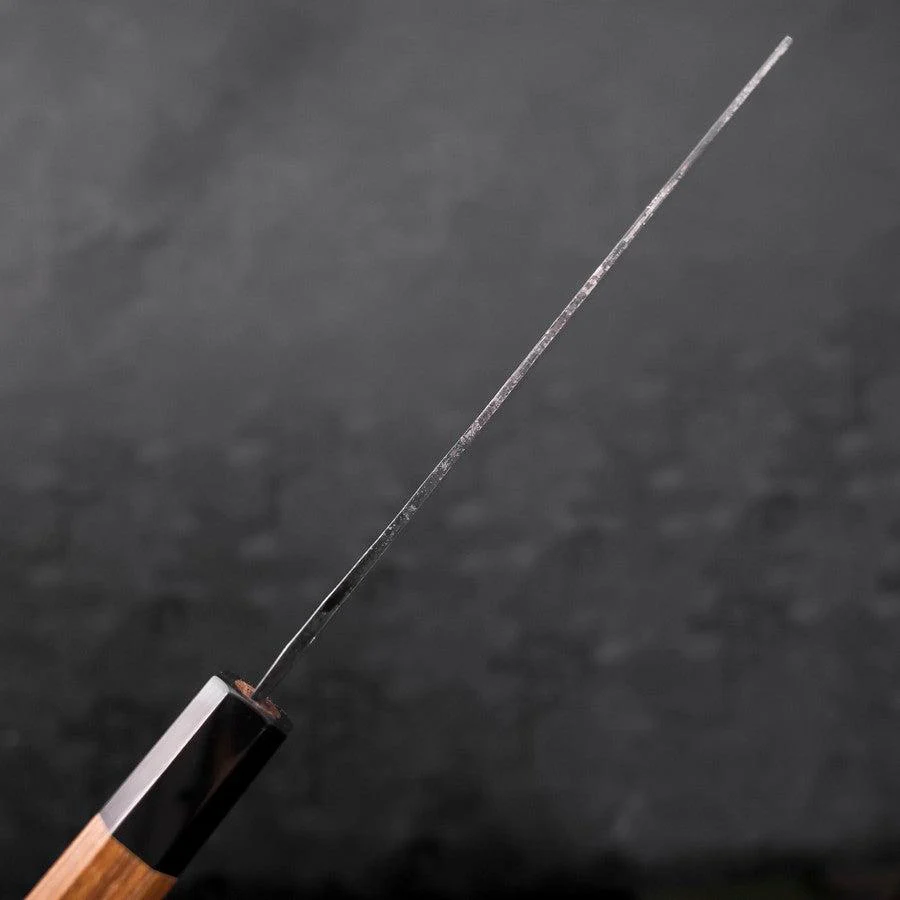 Nakiri Blue Steel #2 Kurouchi Büffelhorn und Teakholz Griff 165mm - Image 5