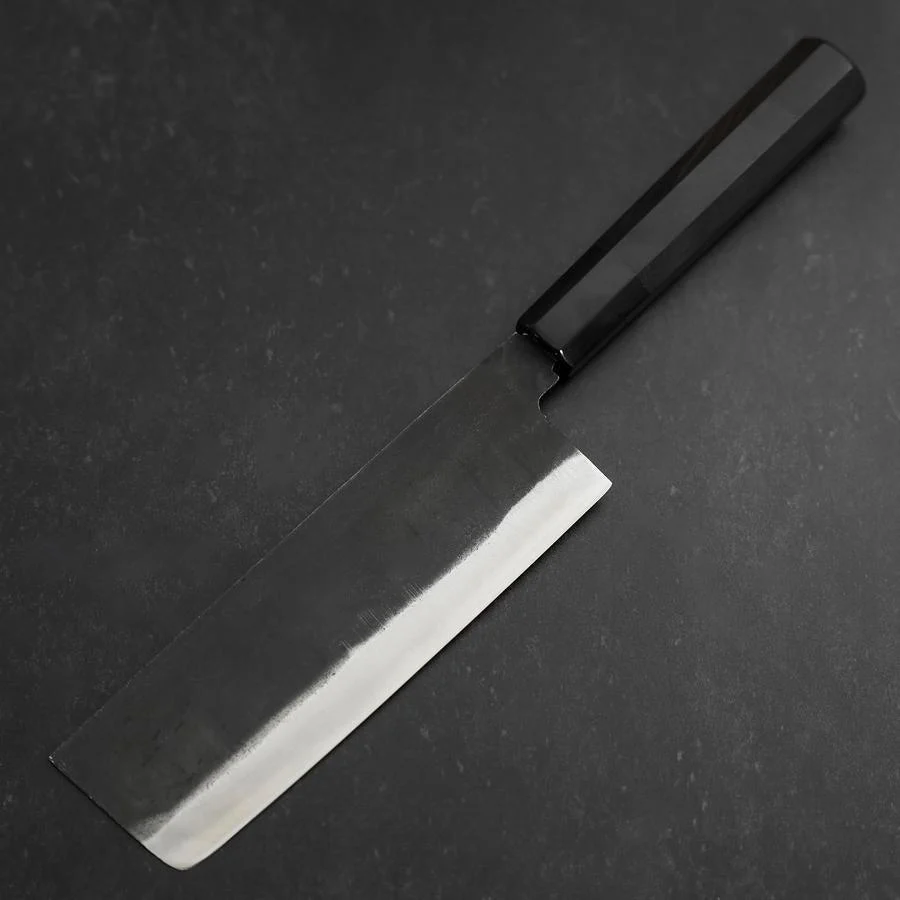 Nakiri Blue Steel #2 Kurouchi Chokin Glückverheißende Sonne und Wolke Büffelhorn und Ebenholz Griff 165mm - Image 2