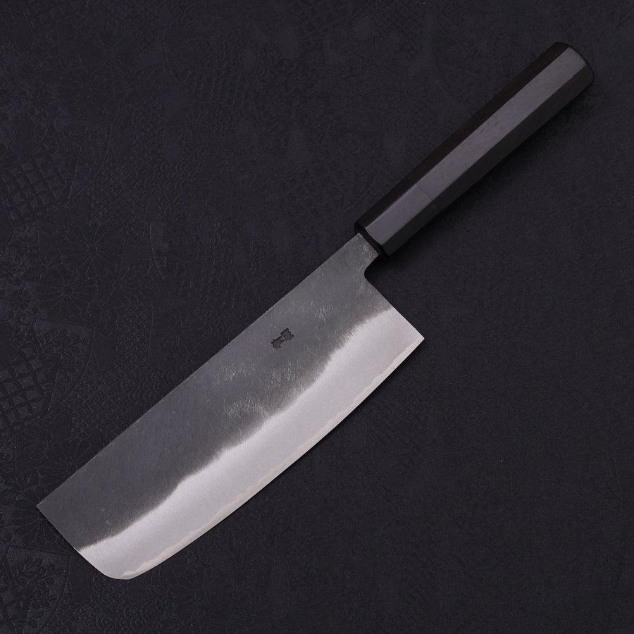 Nakiri Blue Steel #2 Kurouchi Chokin "Fischender Kappa - Lauernd" Büffelhorn und Ebenholz Griff 165mm - Image 2