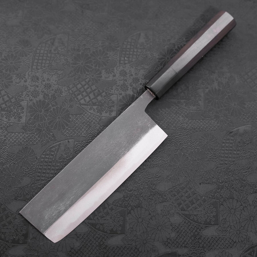 Nakiri Blue Steel #2 Kurouchi Chokin "Sakura Fünfstöckige Pagode" Büffelhorn und Ebenholz Griff 165mm - Image 2