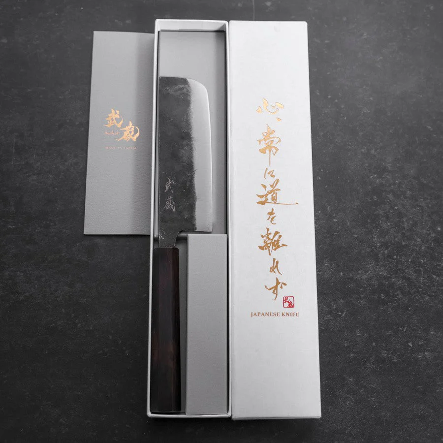 Nakiri Blue Steel #2 Kurouchi Ebenholz Griff 120mm - Image 8