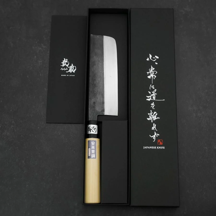 Nakiri Blue Steel #2 Kurouchi Magnolienholz Griff 165mm - Image 8