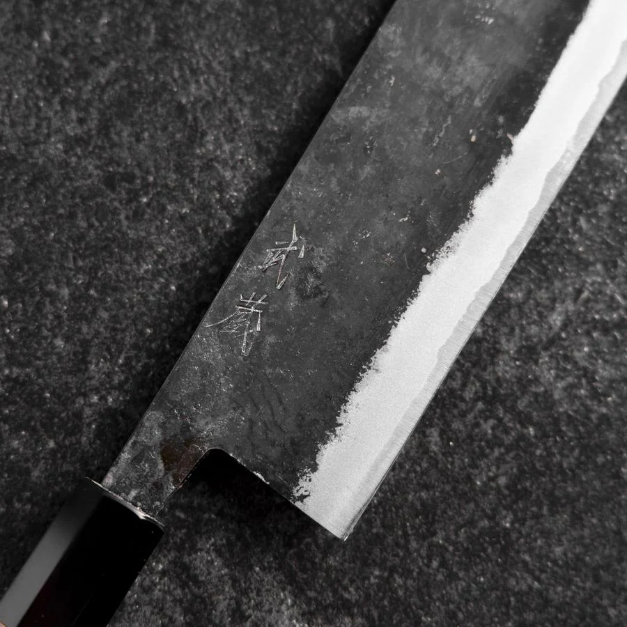 Nakiri Blue Steel #2 Kurouchi Walnussholz Griff 165mm - Image 3