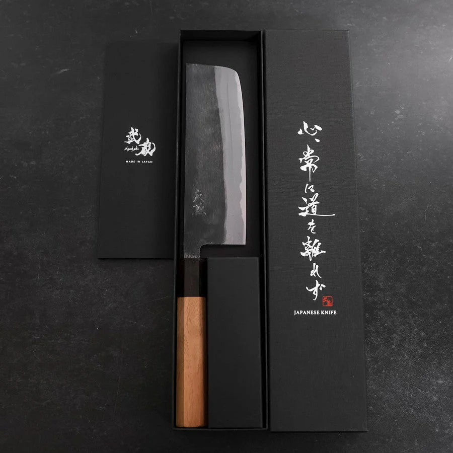 Nakiri Blue Steel #2 Kurouchi Walnussholz Griff 165mm - Image 8
