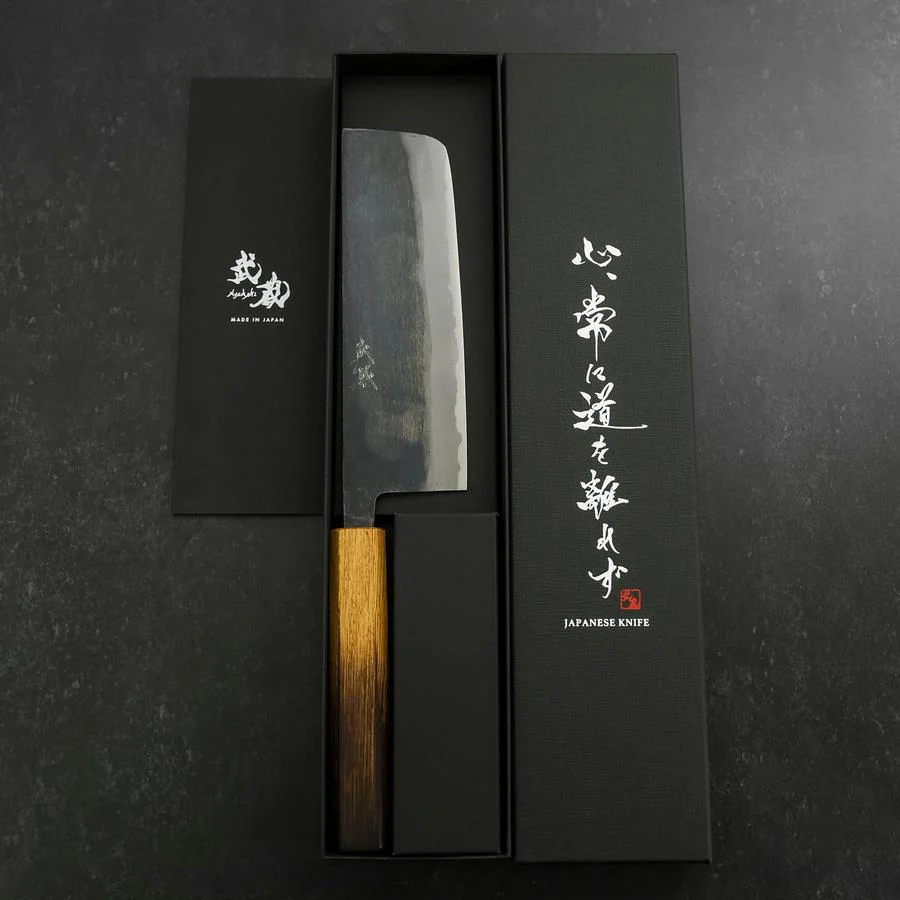 Nakiri Blue Steel #2 Kurouchi Yaki Urushi Griff 165mm - Image 8