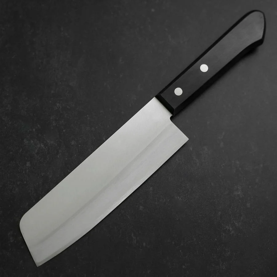 Nakiri Blue Steel #2 Poliert Edelstahlummantelung Westlicher Griff 160mm - Image 2