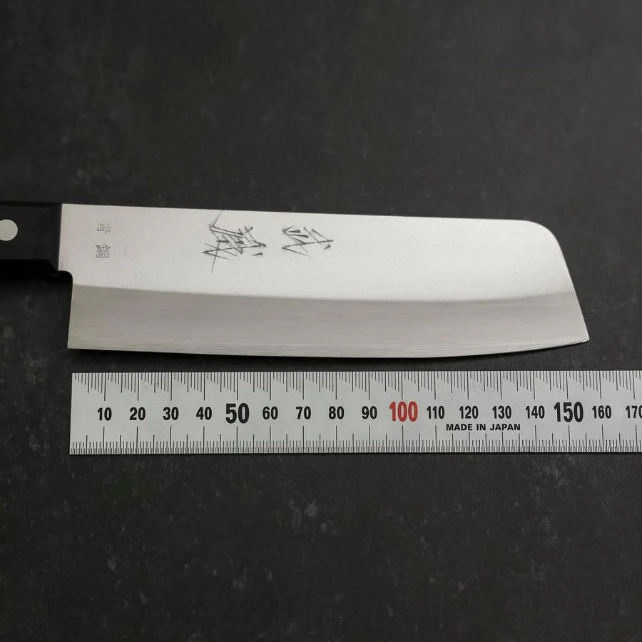 Nakiri Blue Steel #2 Poliert Edelstahlummantelung Westlicher Griff 160mm - Image 7