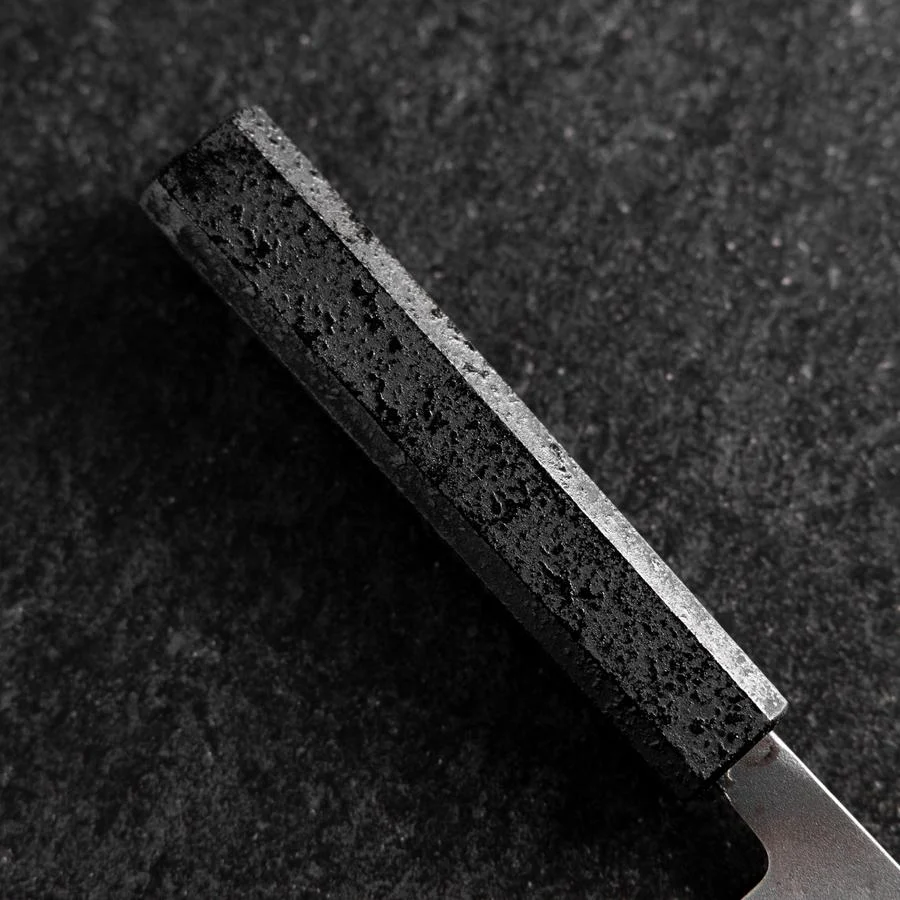 Nakiri Blue Steel #2 Edelstahlummantelung Nashiji Schwarzer Ishime Griff 165mm - Image 6