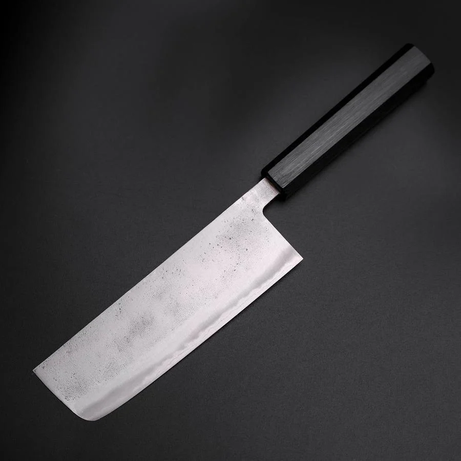 Nakiri Blue Steel #2 Edelstahlummantelung Nashiji Dunkelblauer Urushi Griff 165mm - Image 2