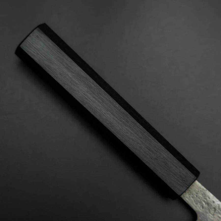 Nakiri Blue Steel #2 Edelstahlummantelung Nashiji Dunkelblauer Urushi Griff 165mm - Image 6