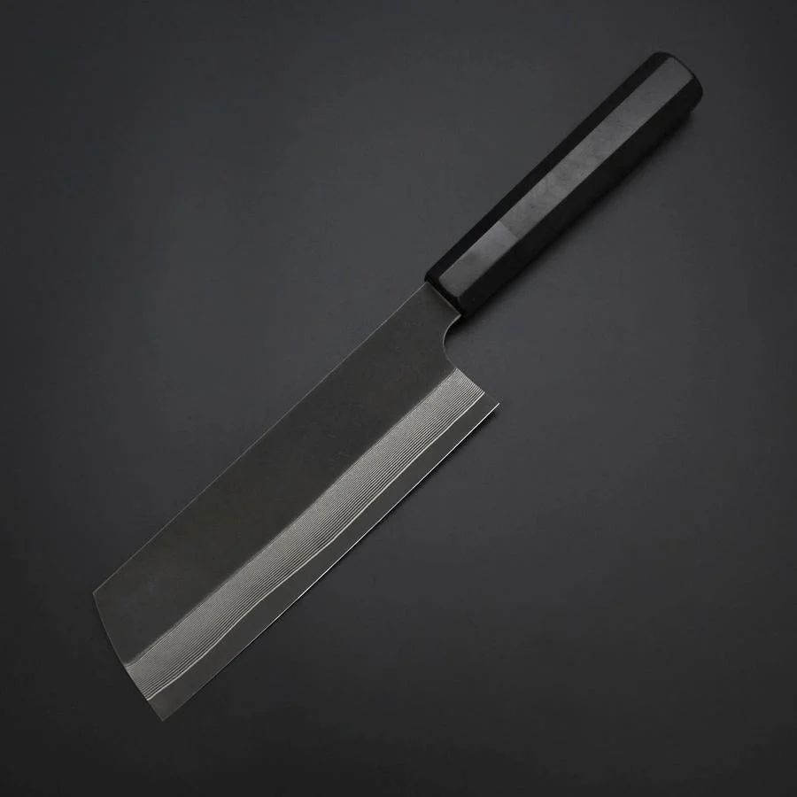 Nakiri Kobalt Edelstahl HRC62 Kurouchi Damast Büffelhorn und Ebenholz Griff 165mm - Image 2