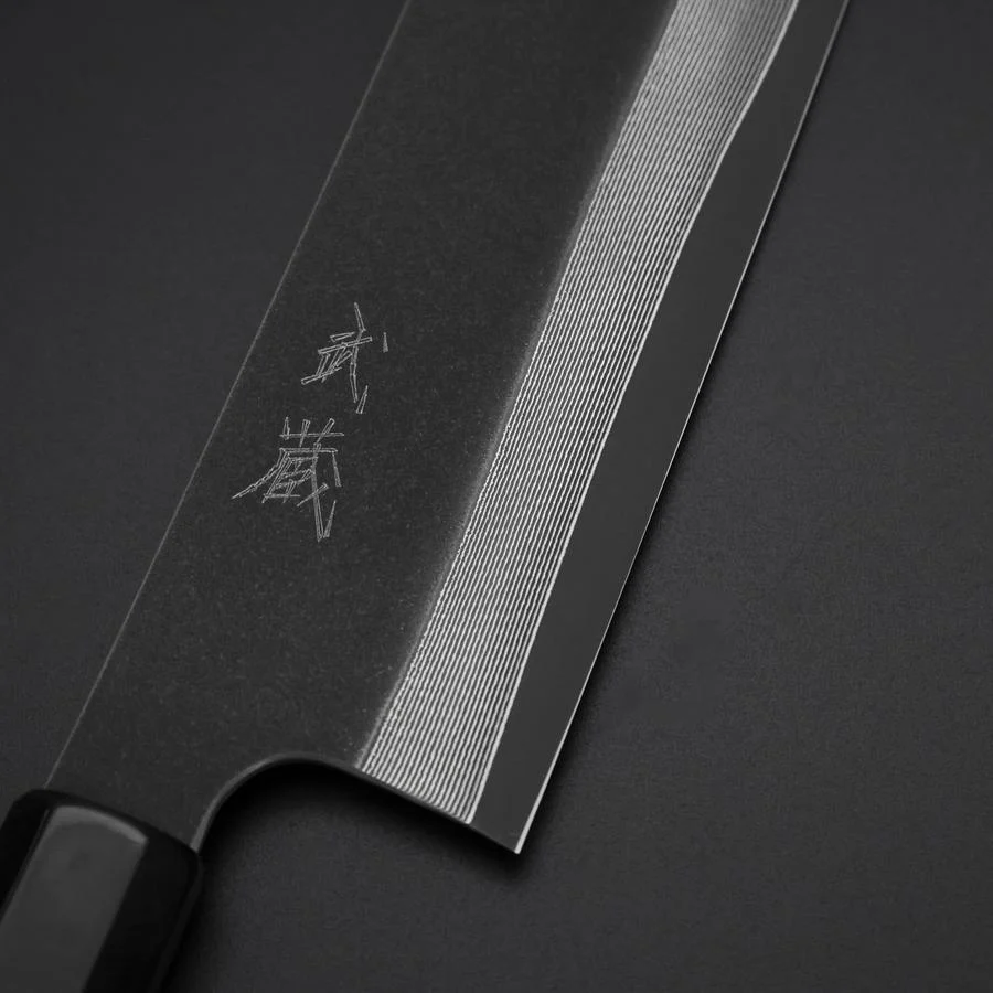 Nakiri Kobalt Edelstahl HRC62 Kurouchi Damast Büffelhorn und Ebenholz Griff 165mm - Image 3