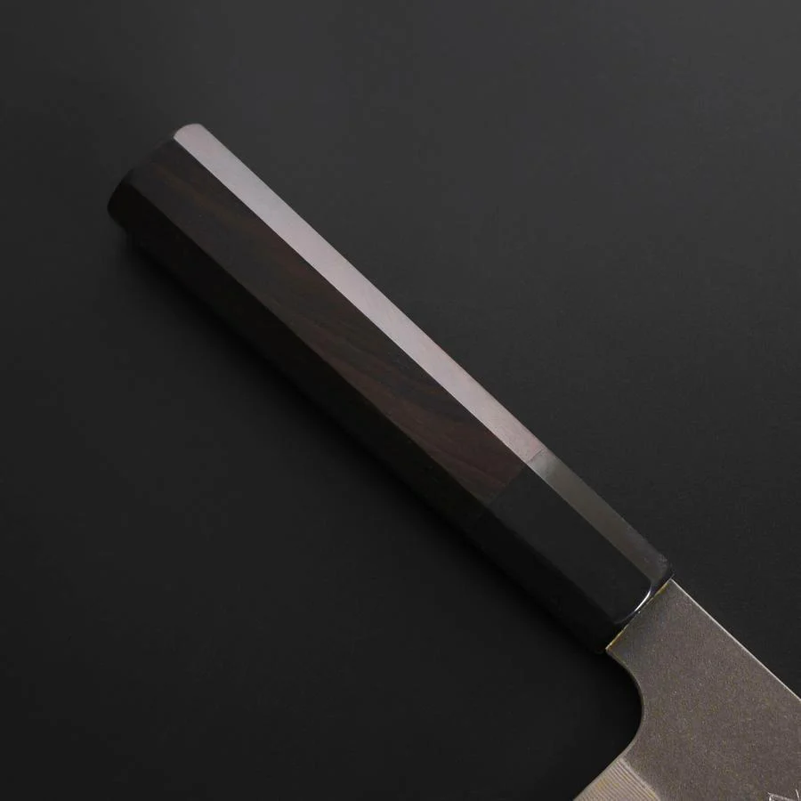 Nakiri Kobalt Edelstahl HRC62 Kurouchi Damast Büffelhorn und Ebenholz Griff 165mm - Image 6