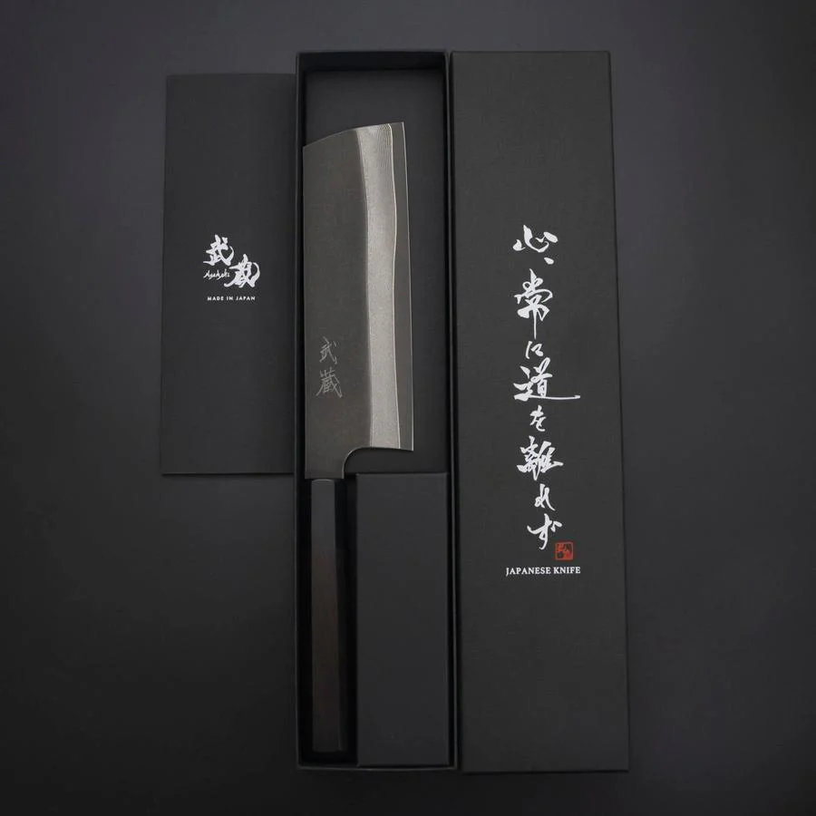 Nakiri Kobalt Edelstahl HRC62 Kurouchi Damast Büffelhorn und Ebenholz Griff 165mm - Image 7