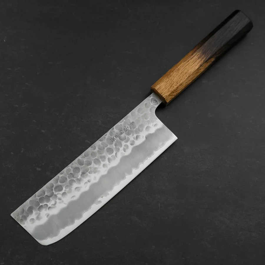Nakiri Edelstahlummantelung White Steel #2 Tsuchime Yaki Urushi Griff 165mm - Image 2