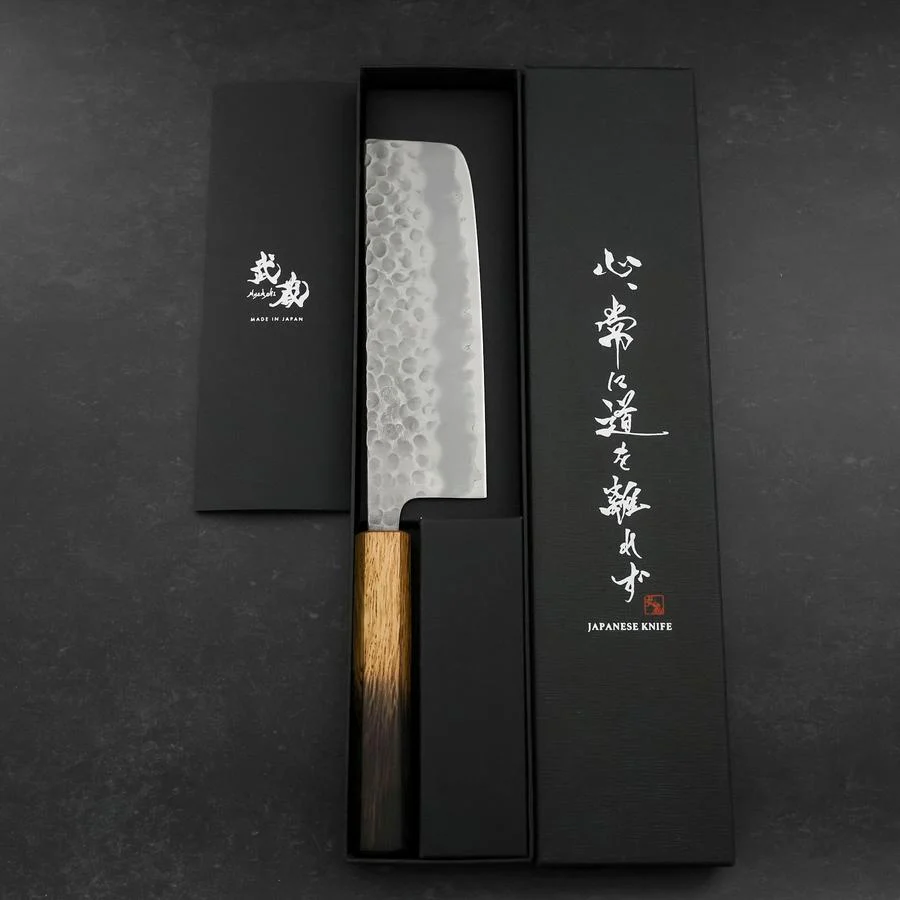 Nakiri Edelstahlummantelung White Steel #2 Tsuchime Yaki Urushi Griff 165mm - Image 8