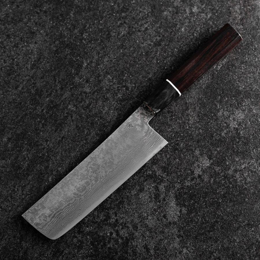 Nakiri SG-2 Schwarzer Damast Büffelhorn und Ebenholz Griff 165mm mit Holzbox - Image 2