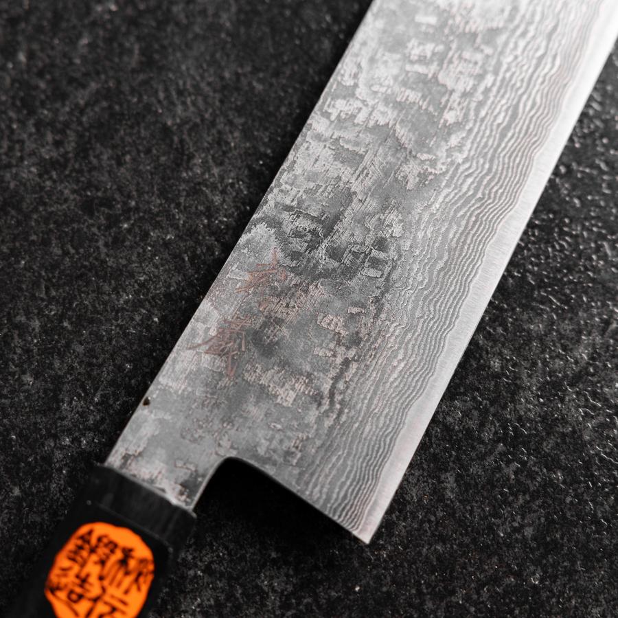 Nakiri SG-2 Schwarzer Damast Büffelhorn und Ebenholz Griff 165mm mit Holzbox - Image 3