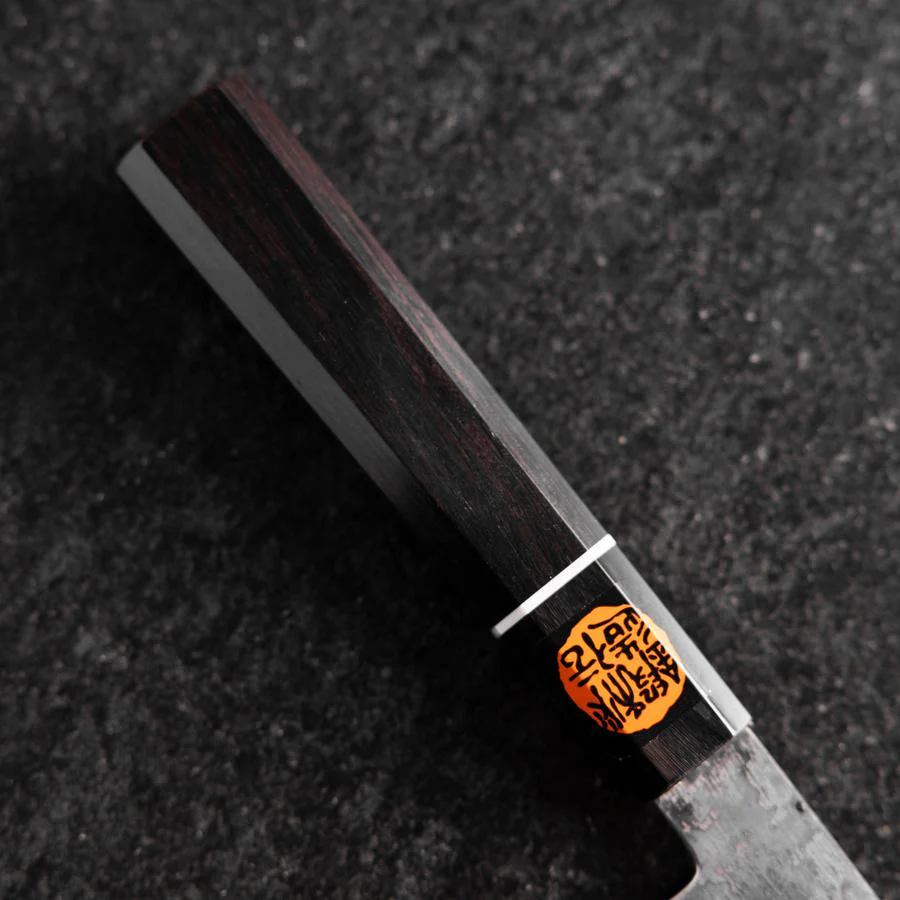Nakiri SG-2 Schwarzer Damast Büffelhorn und Ebenholz Griff 165mm mit Holzbox - Image 6